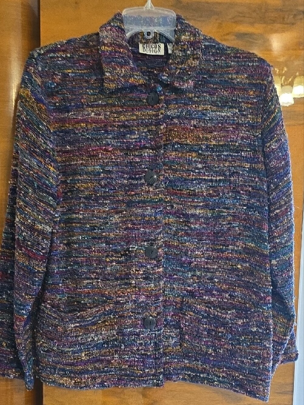 Chico's Multicolor Textured Button Jacket - Picture 2 of 5